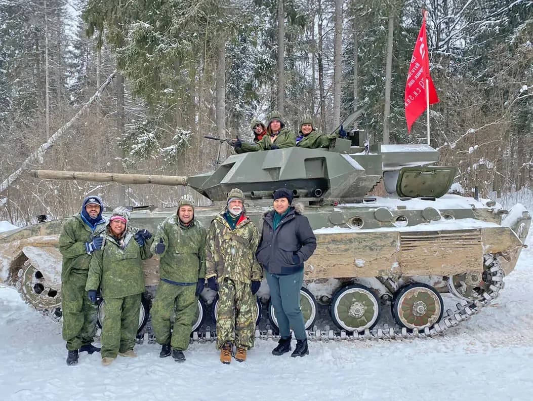 Military camp visit with tank rides and shooting 