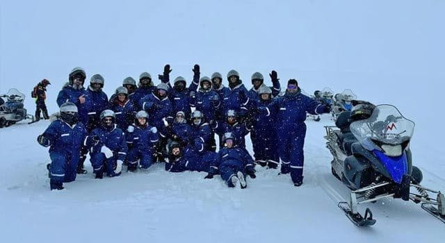 Snowmobile Across a Glacier